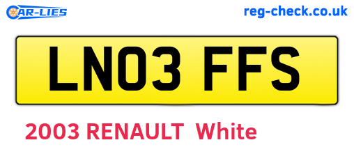LN03FFS are the vehicle registration plates.