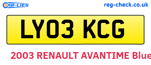 LY03KCG are the vehicle registration plates.