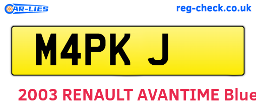 M4PKJ are the vehicle registration plates.