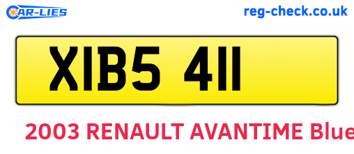 XIB5411 are the vehicle registration plates.