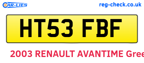 HT53FBF are the vehicle registration plates.