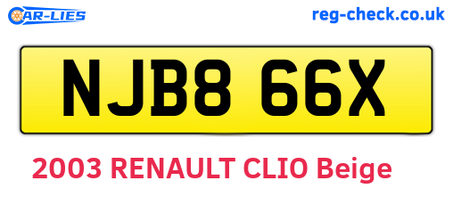NJB866X are the vehicle registration plates.
