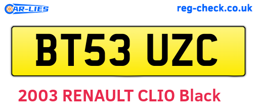 BT53UZC are the vehicle registration plates.