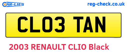 CL03TAN are the vehicle registration plates.