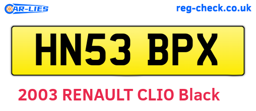 HN53BPX are the vehicle registration plates.