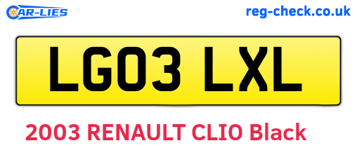LG03LXL are the vehicle registration plates.