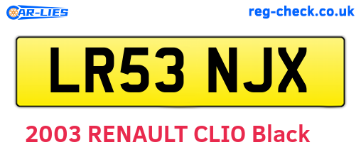 LR53NJX are the vehicle registration plates.