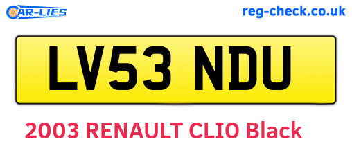 LV53NDU are the vehicle registration plates.