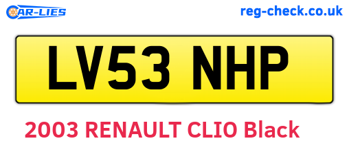 LV53NHP are the vehicle registration plates.