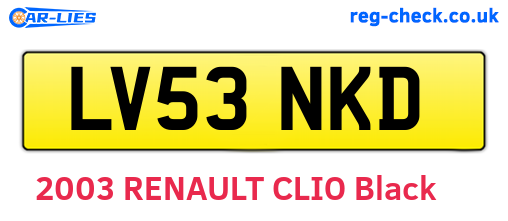 LV53NKD are the vehicle registration plates.