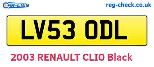 LV53ODL are the vehicle registration plates.