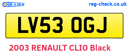 LV53OGJ are the vehicle registration plates.