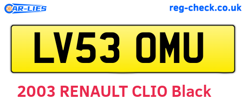 LV53OMU are the vehicle registration plates.