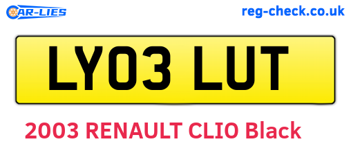 LY03LUT are the vehicle registration plates.