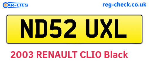 ND52UXL are the vehicle registration plates.