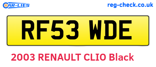 RF53WDE are the vehicle registration plates.