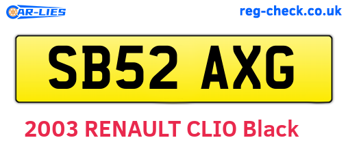 SB52AXG are the vehicle registration plates.