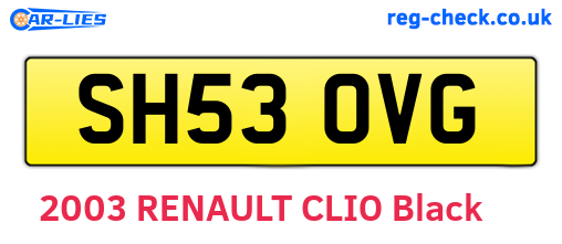 SH53OVG are the vehicle registration plates.