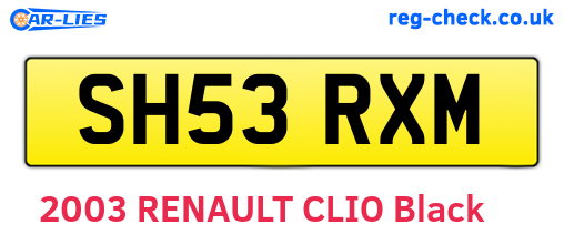 SH53RXM are the vehicle registration plates.