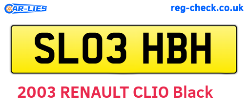 SL03HBH are the vehicle registration plates.