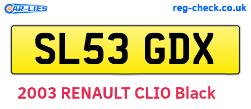 SL53GDX are the vehicle registration plates.