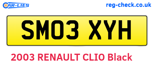 SM03XYH are the vehicle registration plates.