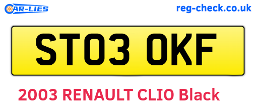 ST03OKF are the vehicle registration plates.