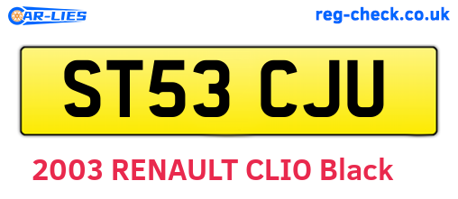 ST53CJU are the vehicle registration plates.