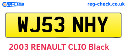 WJ53NHY are the vehicle registration plates.