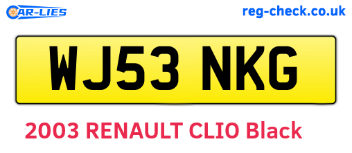 WJ53NKG are the vehicle registration plates.