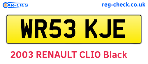 WR53KJE are the vehicle registration plates.