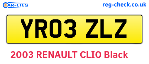 YR03ZLZ are the vehicle registration plates.