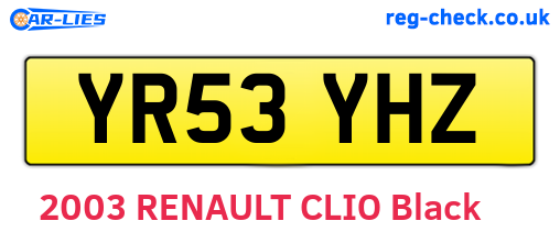 YR53YHZ are the vehicle registration plates.
