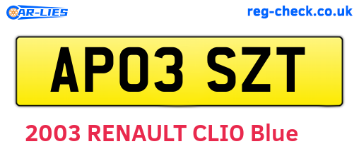 AP03SZT are the vehicle registration plates.