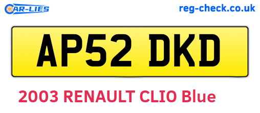 AP52DKD are the vehicle registration plates.