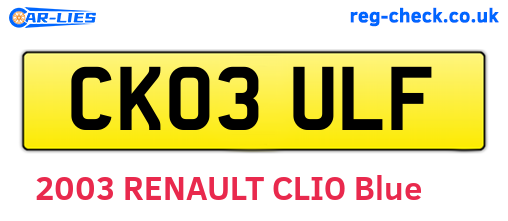 CK03ULF are the vehicle registration plates.