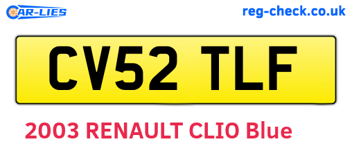 CV52TLF are the vehicle registration plates.