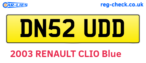 DN52UDD are the vehicle registration plates.