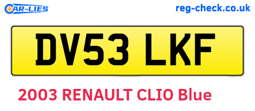 DV53LKF are the vehicle registration plates.