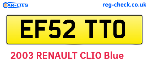 EF52TTO are the vehicle registration plates.