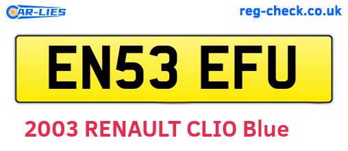 EN53EFU are the vehicle registration plates.