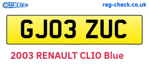 GJ03ZUC are the vehicle registration plates.