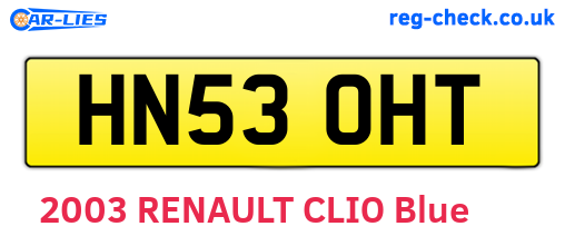 HN53OHT are the vehicle registration plates.