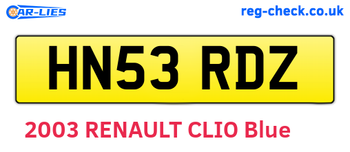 HN53RDZ are the vehicle registration plates.