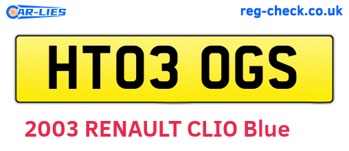 HT03OGS are the vehicle registration plates.
