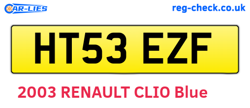 HT53EZF are the vehicle registration plates.