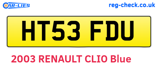 HT53FDU are the vehicle registration plates.