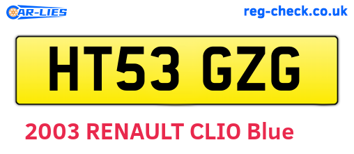 HT53GZG are the vehicle registration plates.