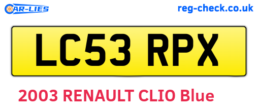 LC53RPX are the vehicle registration plates.