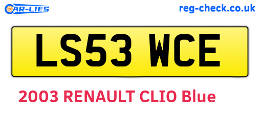 LS53WCE are the vehicle registration plates.